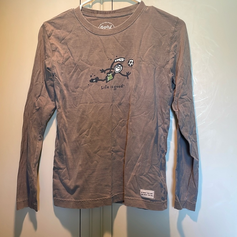 Life is Good Kids Soccer Long Sleeve Tee